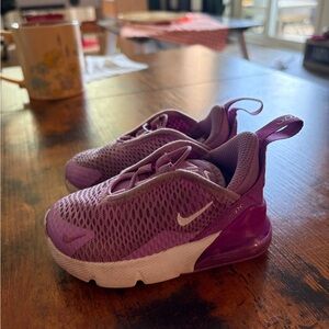 Nike Kids Purple and White Air Max-Style Slip-On Sneakers